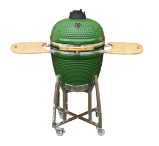 GRIL KERAMICKÝ 55 CM ZELENÝ + OCHRANNÝ PLÁŠŤ, POHRABÁČ